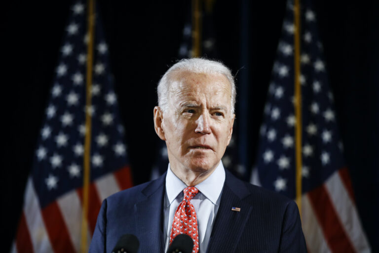 In this March 12, 2020, file photo Democratic presidential candidate former Vice President Joe Biden speaks about the coronavirus in Wilmington, Del. (Matt Rourke/AP Photo)