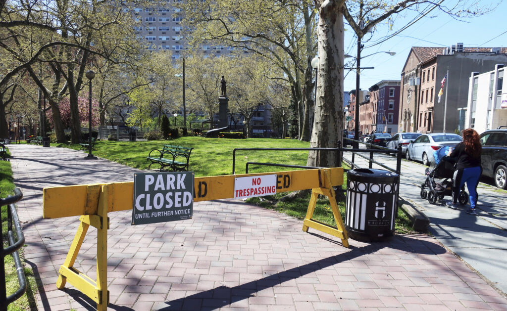 Virus Outbreak New Jersey Stevens Park in Hoboken, N.J.