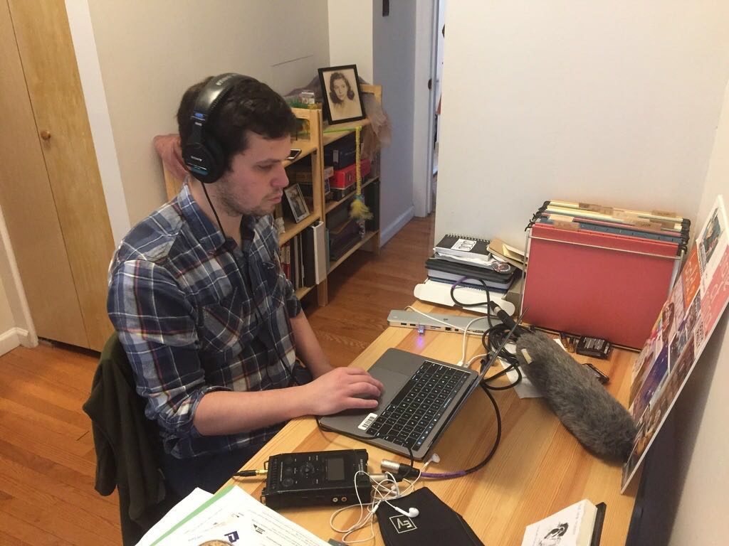 Image from iOS Keystone Crossroads reporter Avi Wolfman-Arent working from home. (Rosie Dillon)