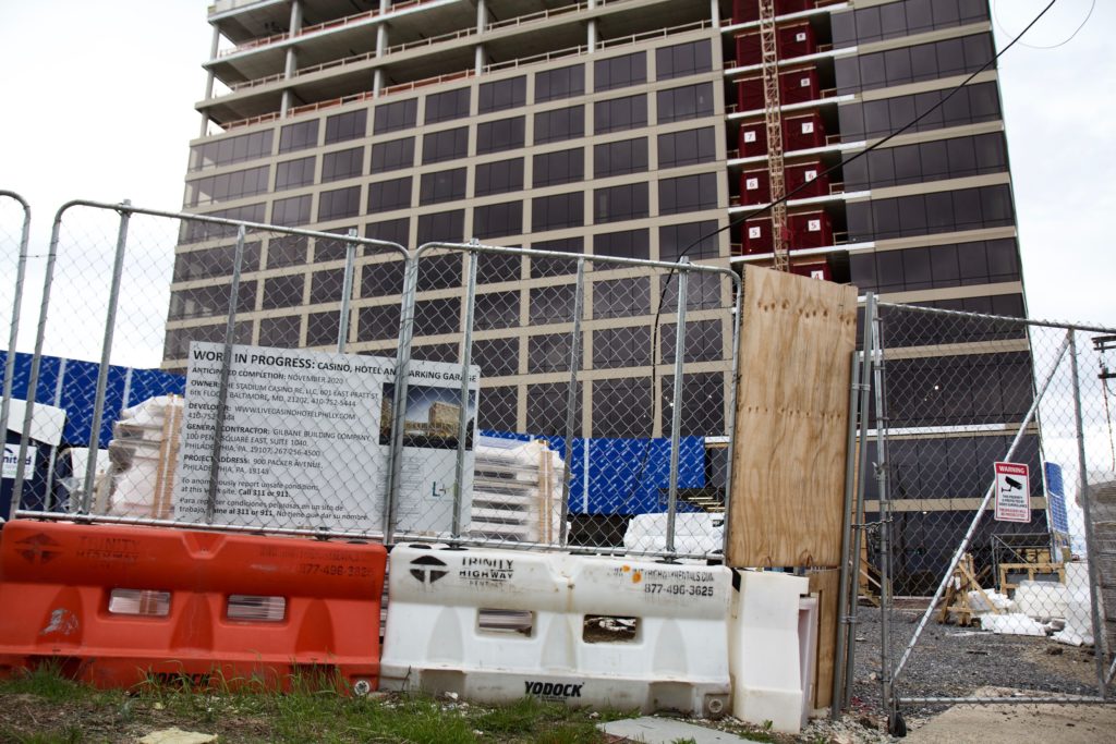 Image from iOS (26) Work is ongoing at the new Live! Hotel and Casino at 900 Packer Ave. in South Philadelphia. (Kimberly Paynter/WHYY)