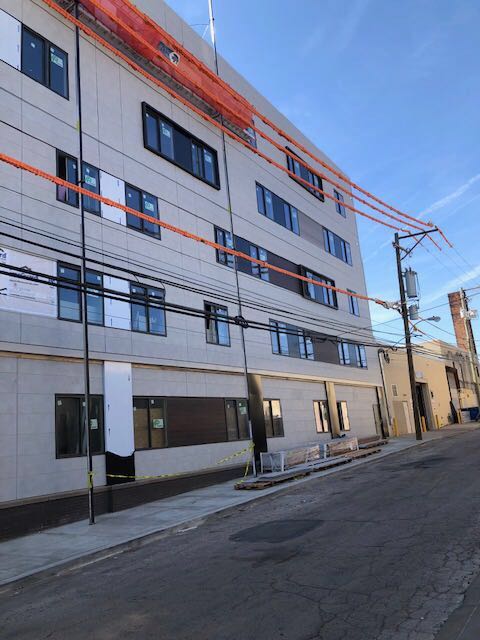 Image from iOS A 100-unit student housing project at 4200 Ludlow Street, owned by the HOW Group. The project was placed on hold due to a business shutdown aimed at containing the COVID-19 virus. (Courtesy of HOW Group)