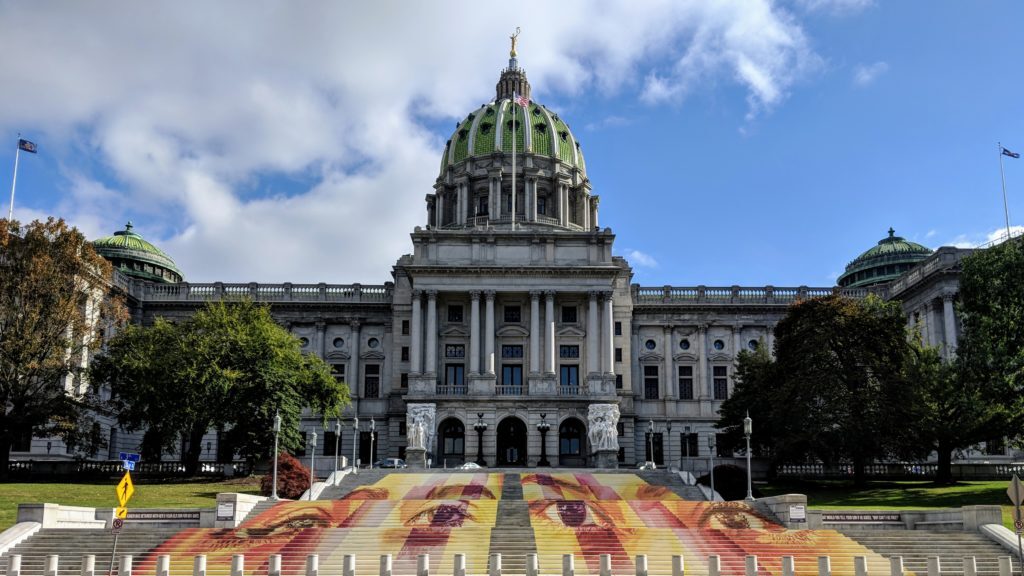 MVIMG_20181025_102644-1024×576 A mural by Michelle Angela Ortiz on the Capitol steps in 2018. (Sarah Anne Hughes/Billy Penn)