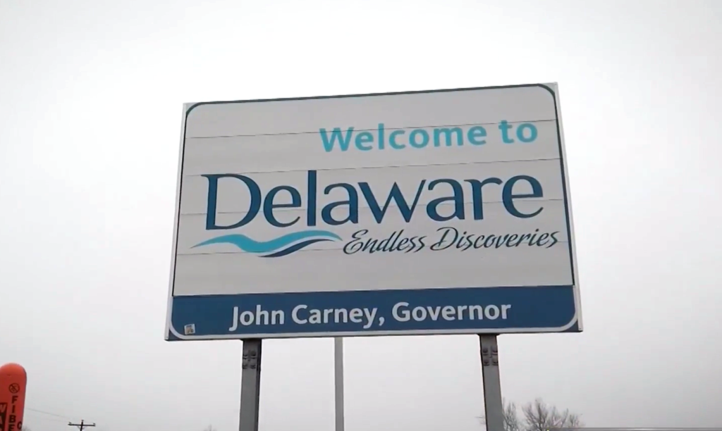 Welcome to Delaware sign Welcome to Delaware sign