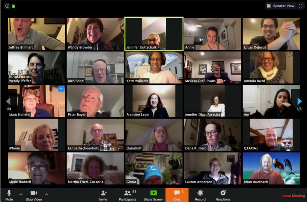 Singing City Virtual Rehearsal Members of the Singing City Choir hold a virtual practice using the Zoom video meeting app. (Courtesy of Singing City Choir)