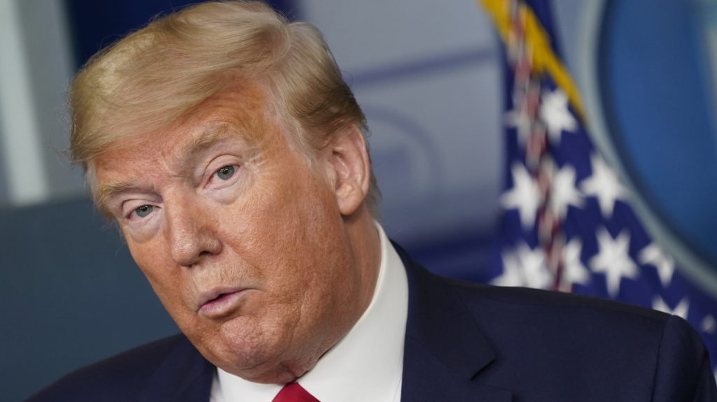 gettyimages-1209520243_wide-69ac0959dab72253db8529aa0f4993420637cb5f-s1600-c85 President Trump speaks during a Coronavirus Task Force news conference at the White House on Wednesday. (Bloomberg via Getty Images)