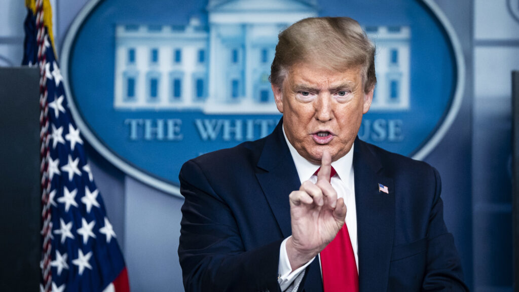 “When somebody’s the president of the United States, the authority is total,” President Trump said on Monday.