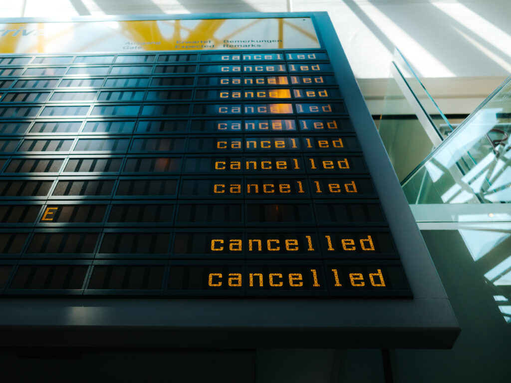 When airlines cancel flights and offer no other options to get to your destination within a reasonable amount of time, they are legally obligated to offer a refund. When airlines cancel flights and offer no other options to get to your destination within a reasonable amount of time, they are legally obligated to offer a refund. (Kay Fochtmann/Getty Images/EyeEm)
