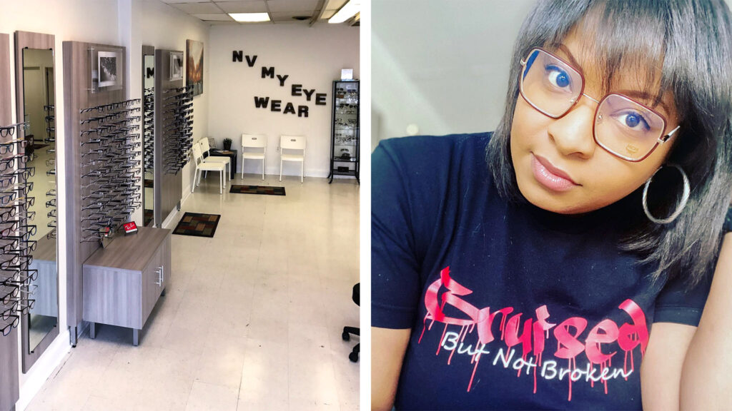 The interior of NV My Eyewear and proprietor Tiffany Easley. (Facebook/NV My Eyewear)