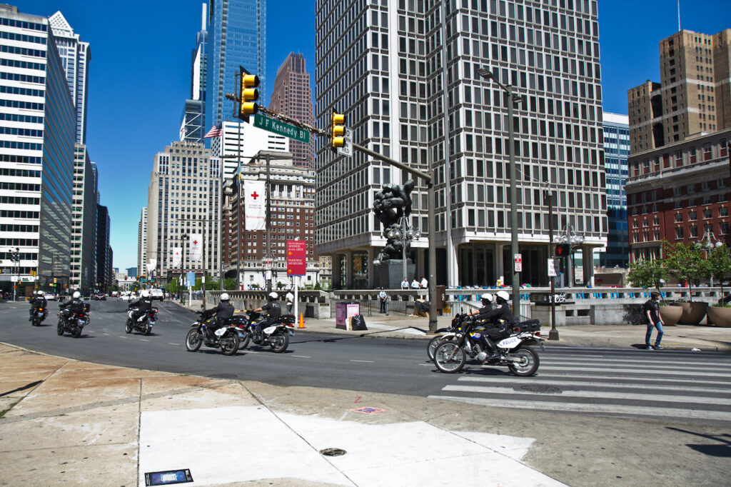 2020 5 31 k paynter clean-up in cc-11 Police ride through Philadelphia after night of unrest