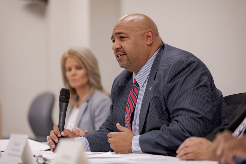 7MBQMHO6ERGFTGTQZNI2JG3ZZ4-1920×1280 Secretary of Corrections John Wetzel discusses results of an internal review of parole cases that involved recent homicides or attempted homicides, during a press conference in Mechanicsburg on Wednesday, August 28, 2019. (Commonwealth Media Services)