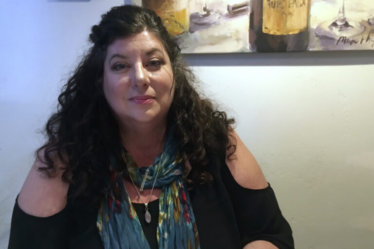 Tara Reade poses for a photo during an interview with The Associated Press on April 4, 2019, in Nevada City, Calif. (AP Photo/Donald Thompson)