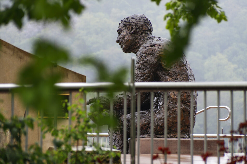 Virus Outbreak-One Good Thing-143 Day The statue of Public Broadcasting Service's Fred Rogers, the host of children's program