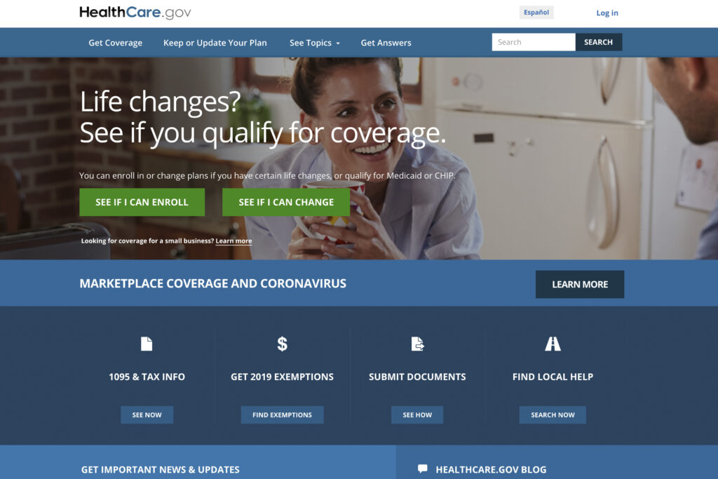 Virus Outbreak-Health Insurance FILE - This file image provided by U.S. Centers for Medicare & Medicaid Service shows the website for HealthCare.gov. Many laid-off workers who lost health insurance in the coronavirus shutdown soon face the first deadlines to qualify for fallback coverage under the Affordable Care Act. (U.S. Centers for Medicare & Medicaid Service via AP, File)