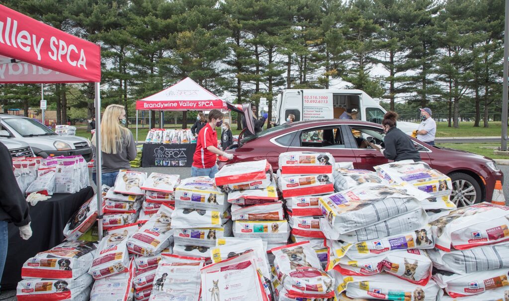 BVSPCA_pet_food_pantry_coronavirus_01_050720 Brandywine Valley SPCA drive-thru pet food pantry