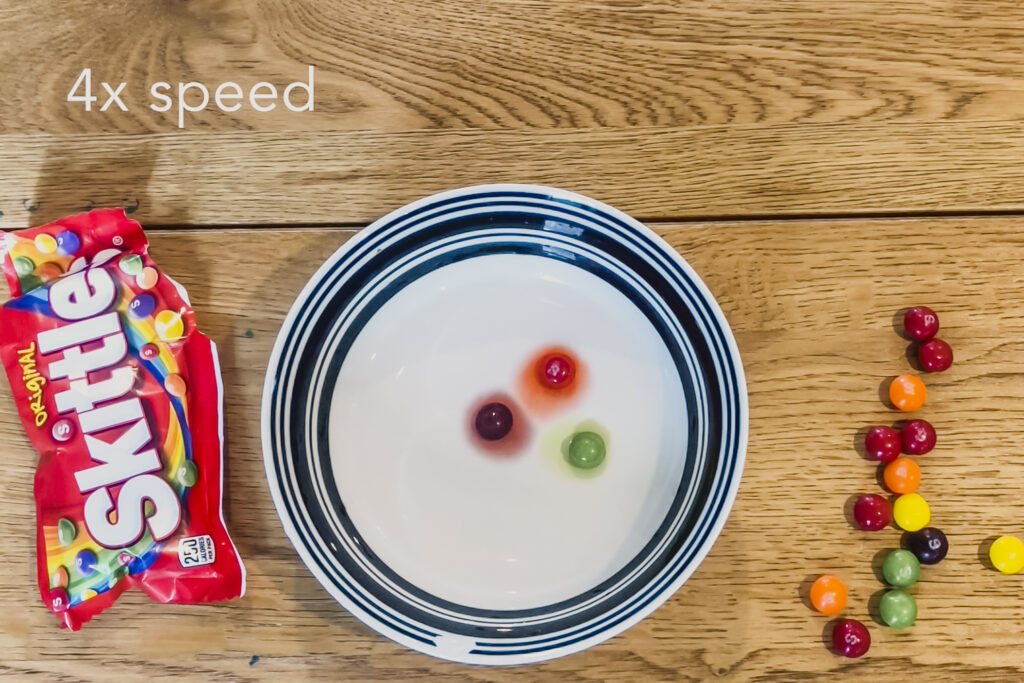 Diffusion challenge with skittles