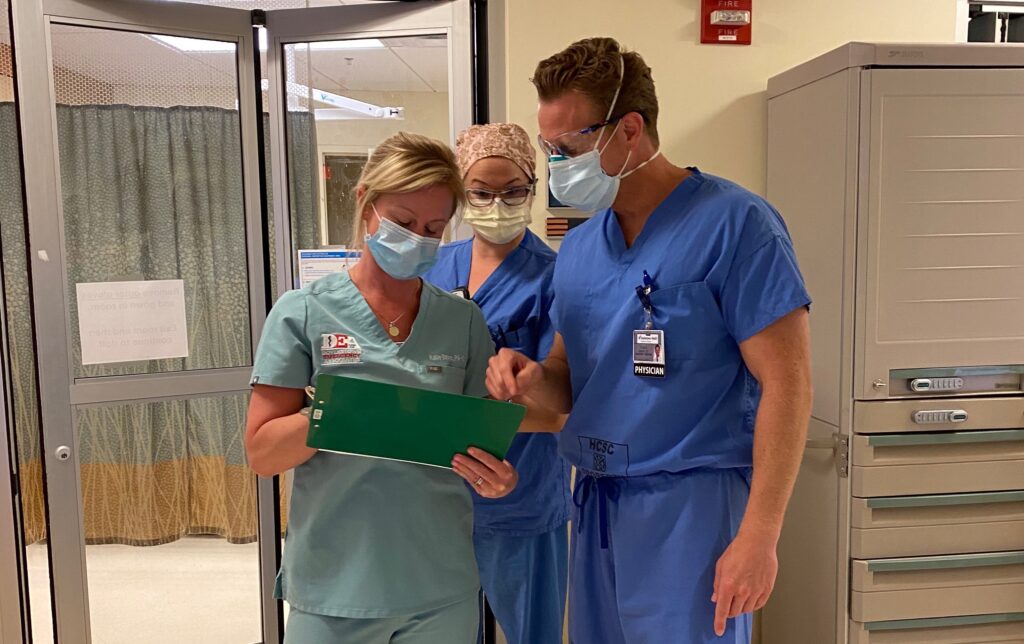 Physicians and nurses in the Doylestown emergency unit Wednesday, May 6. (Courtesy of Thomas DiEnna/Doylestown Health)