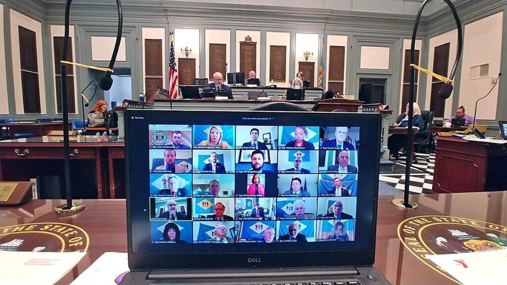 House virtual session Delaware State Representatives met for the first time in history via a virtual session on Tuesday. (courtesy House Democratic Caucus)