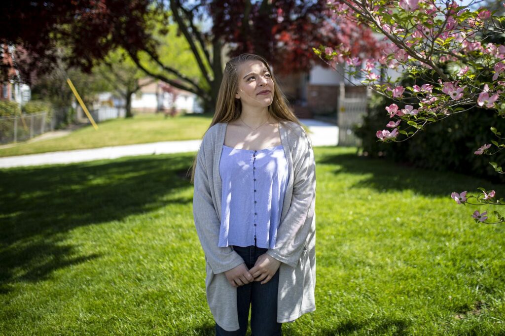 Gina Moffa, 22, a senior at Drexel University studying business administration, is stuck paying for an empty apartment. “The entire remaining debt was put on my shoulders,” Moffa said. (Tyger Williams/The Philadelphia Inquirer)