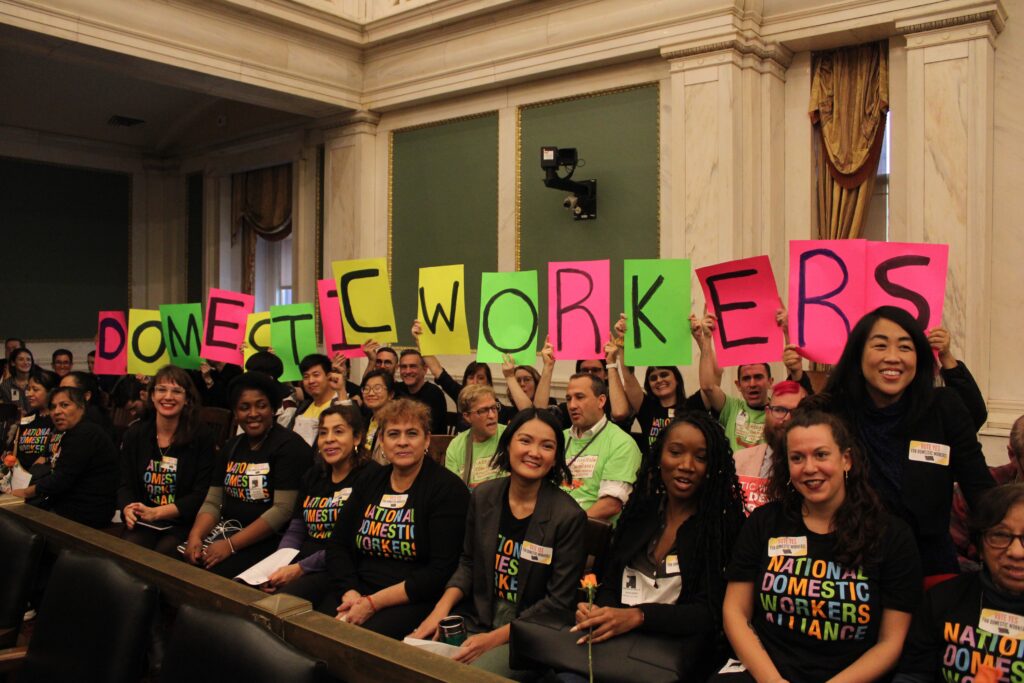 domestic.workers.next_.2 Members of the Pennsylvania Domestic Workers Alliance and Councilmember Helen Gym gathered inside City Council chambers on Oct. 31 prior to the Law and Government Committee’s passage of the Philadelphia Domestic Workers Bill of Rights which goes into effect May 1, 2020. (AL DÍA News)
