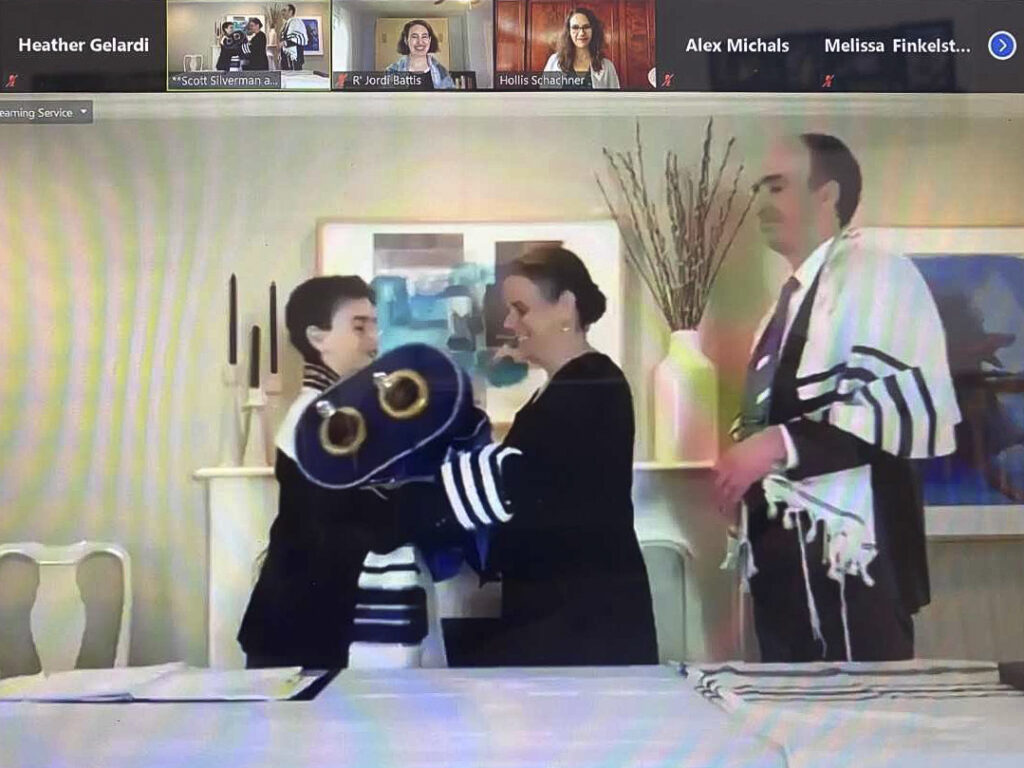 Gabe Silverman is sheltering at home with his family and this is the first Zoom mitzvah for Temple Shir Tikva, a congregation west of Boston. Gabe Silverman is sheltering at home with his family and this is the first Zoom mitzvah for Temple Shir Tikva, a congregation west of Boston. (The Silvermans)