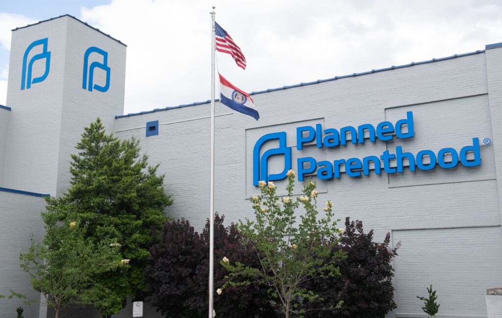 In letters obtained by NPR, the Small Business Administration informs local Planned Parenthood affiliates that they are ineligible for loans received through the Paycheck Protection Program because of rules intended to limit the funds to small businesses and nonprofit organizations. Above, the Planned Parenthood health center in St. Louis on May 30, 2019. The exterior of the Planned Parenthood Reproductive Health Services Center is seen in St. Louis, Mo., on May 30, 2019. (Saul Loeb/AFP via Getty Images)