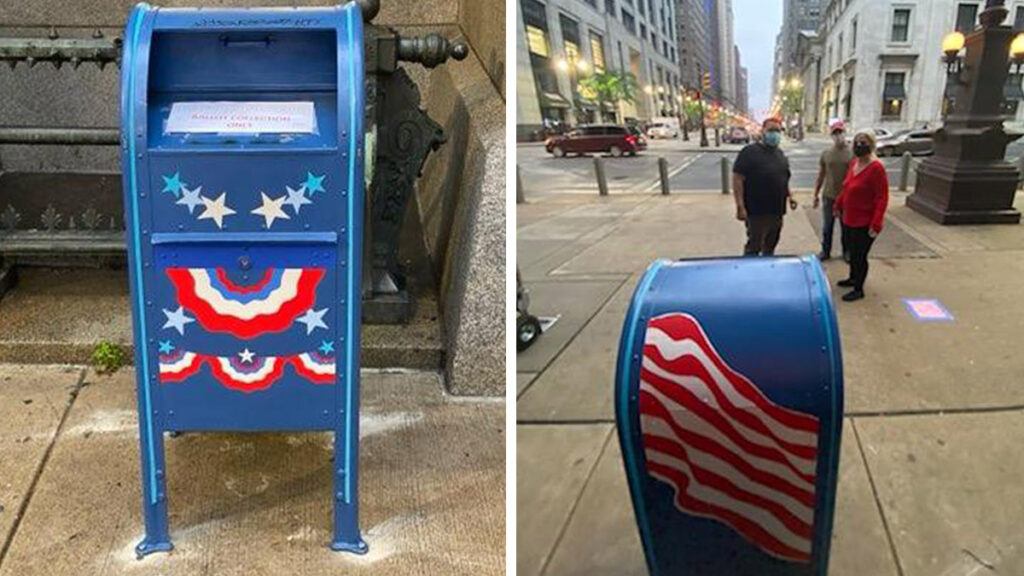Ballot dropbox outside Philadelphia City Hall (Twitter / @phillyvotes)