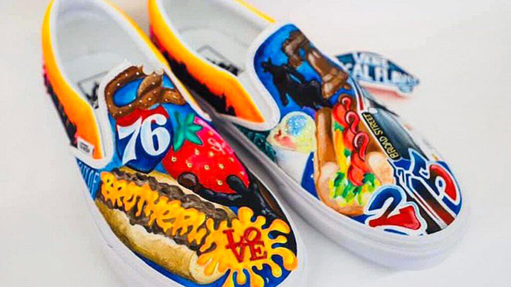 sneakersvans-strawberrymansionhs The sneaker design submitted by Strawberry Mansion High School (Vans Custom Culture)