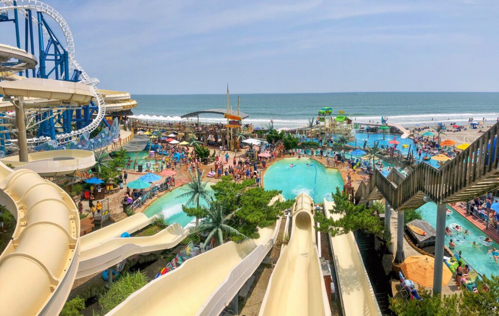 wildwood_moreys_piers_ocean_oasis_water_park_052820 Ocean Oasis Water Park and Beach Club in Wildwood, New Jersey.