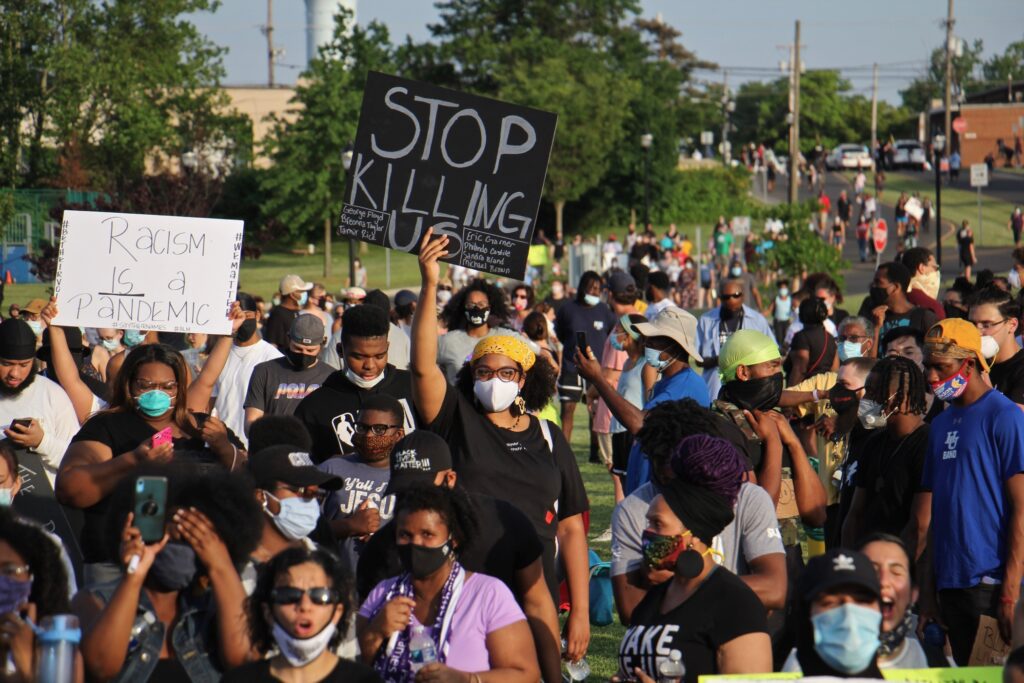 2020 06 10-e lee-pennsauken nj-black lives matter march and vigil Hundreds arrive at Pennsauken Community Rec Center