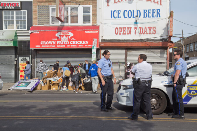 Cleanup volunteers in West Philadelphia