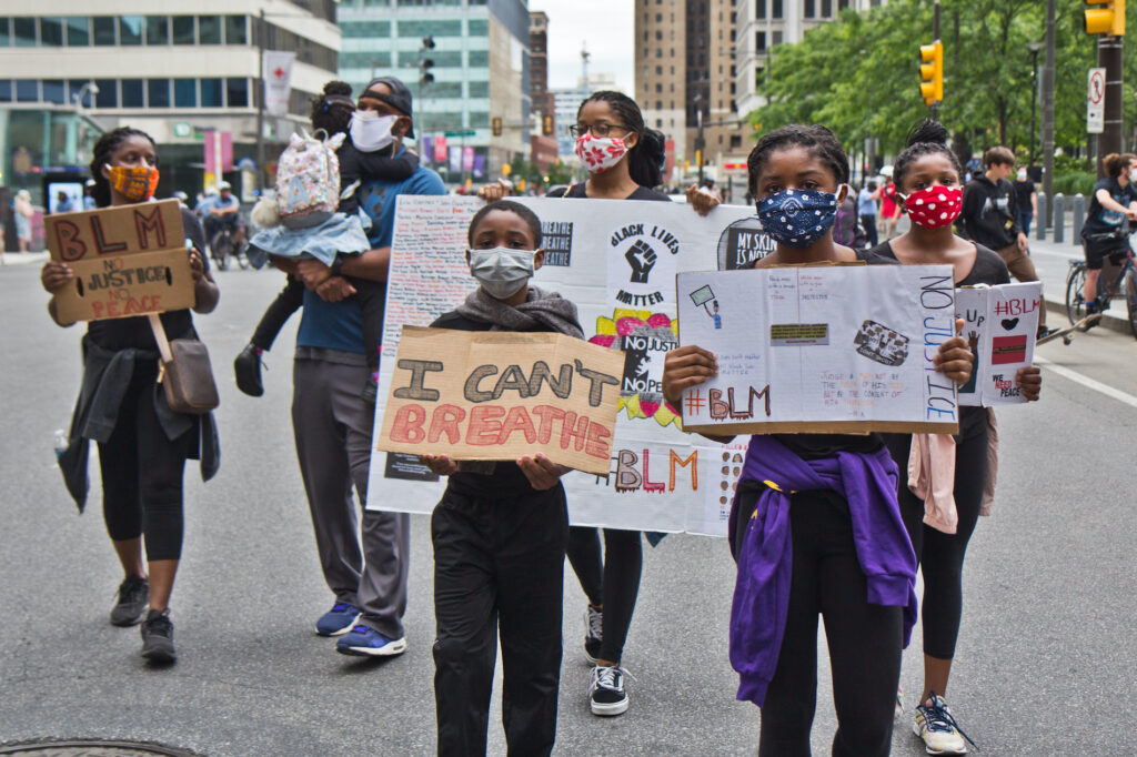 2020 6 2 k paynter tuesday protests-8 The Cobb family came to City Hall from their home in North Philadelphia to demand justice for George Floyd and others who lost their lives at the hands of police. (Kimberly Paynter/WHYY)
