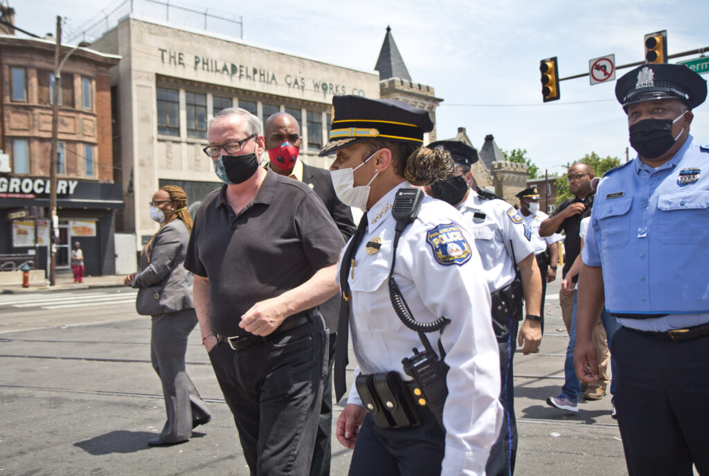 2020 6 4 k paynter outlaw kenney on n broad-2 Mayor Jim Kenney and Police Commissioner Danielle Outlaw