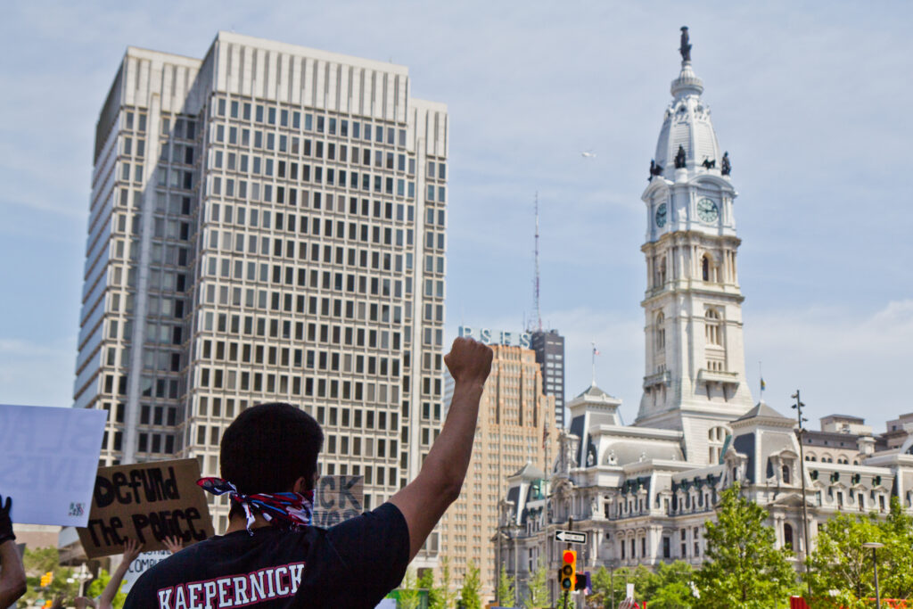 2020 6 4 k paynter protests day 6-2 For the sixth day in a row, protesters demanded racial justice in the city of Philadelphia on June 4, 2020. (Kimberly Paynter/WHYY)