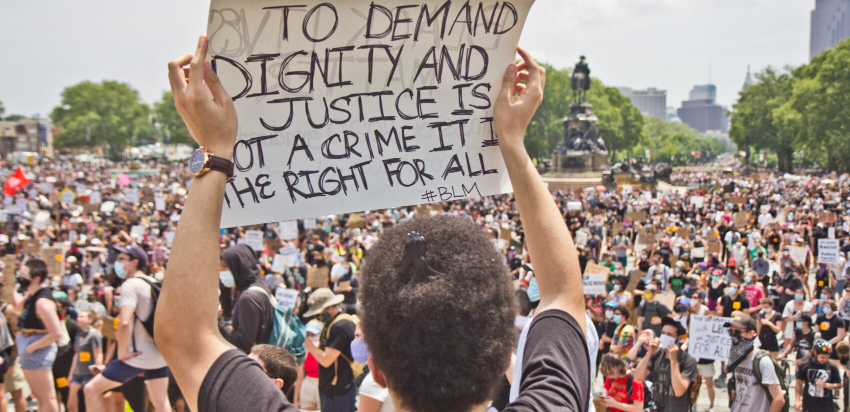 Protesters take over the Benjamin Franklin Parkway