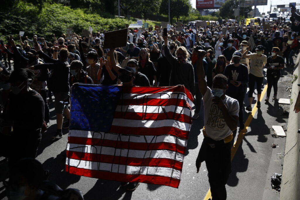 America Protests Philadelphia Protesters march down Interstate 676 in Philadelphia, Monday, June 1, 2020 in the aftermath of protest and unrest in reaction to the death of George Floyd. (AP Photo/Matt Rourke)