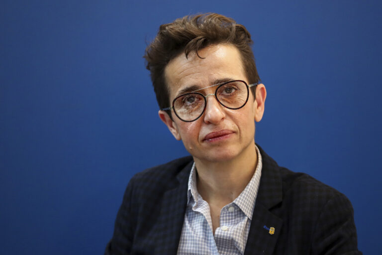 22 March 2019, Saxony, Leipzig: Masha Gessen, Russian-American journalist, at the Leipzig Book Fair. At its opening on 20.3.2019, it was awarded the Leipzig Book Prize for European Understanding, endowed with 20,000 euros. The Book Fair will continue until 24.03.2019. Photo by: Jan Woitas/picture-alliance/dpa/AP Images