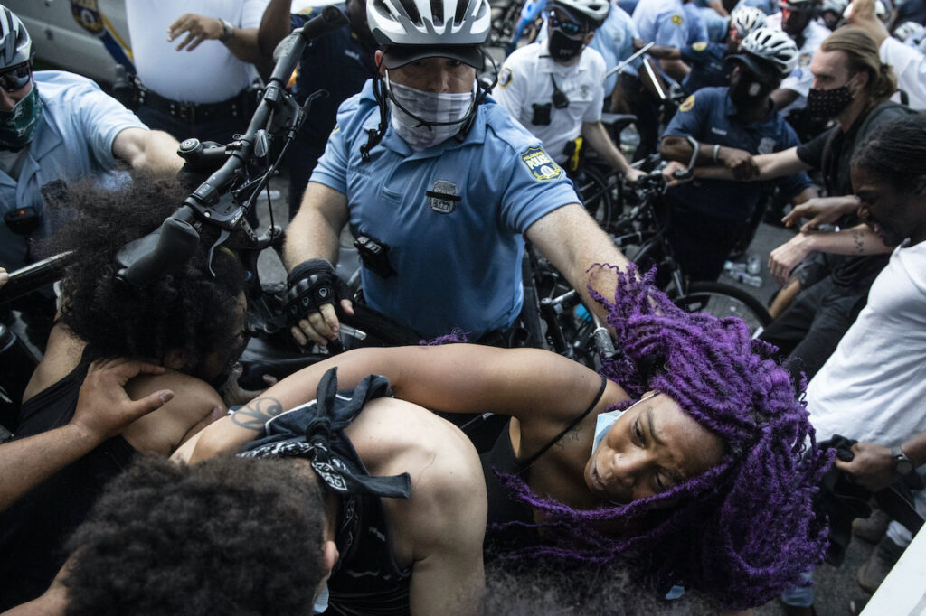 Minneapolis Police Death Protests Philadelphia Police and protesters in Philadelphi