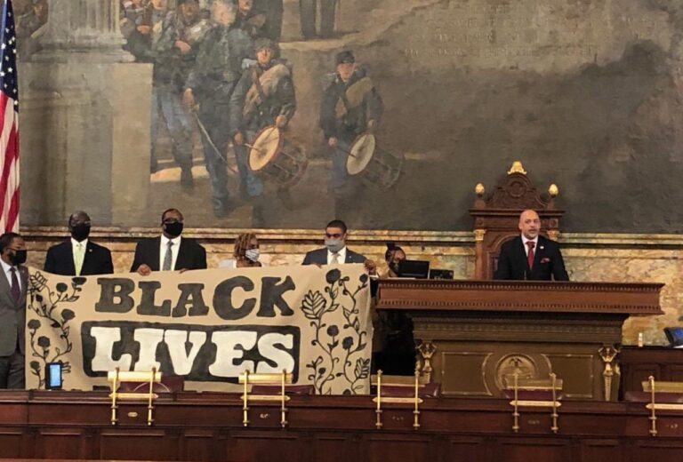 Members of the Pennsylvania Legislative Black Caucus took control of the State House in June 2020 to demand action on a suite of police reform bills. (Rep. Jordan A. Harris/Twitter)