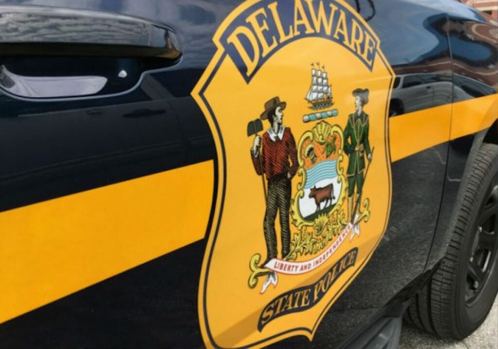delaware_state_police_generic_ME A closeup of a Delaware State Police vehicle