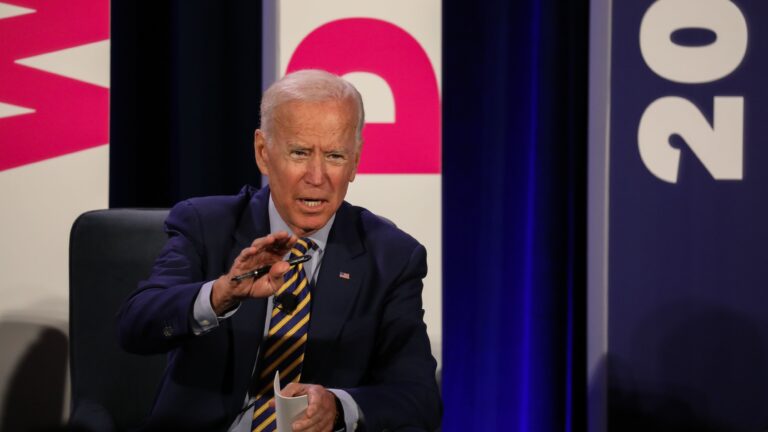 Former Vice President Joe Biden addresses a Planned Parenthood Action Fund candidate forum in June 2019 in Columbia, S.C. The group declined to back a candidate during the Democratic primaries but announced its support for Biden on Monday.