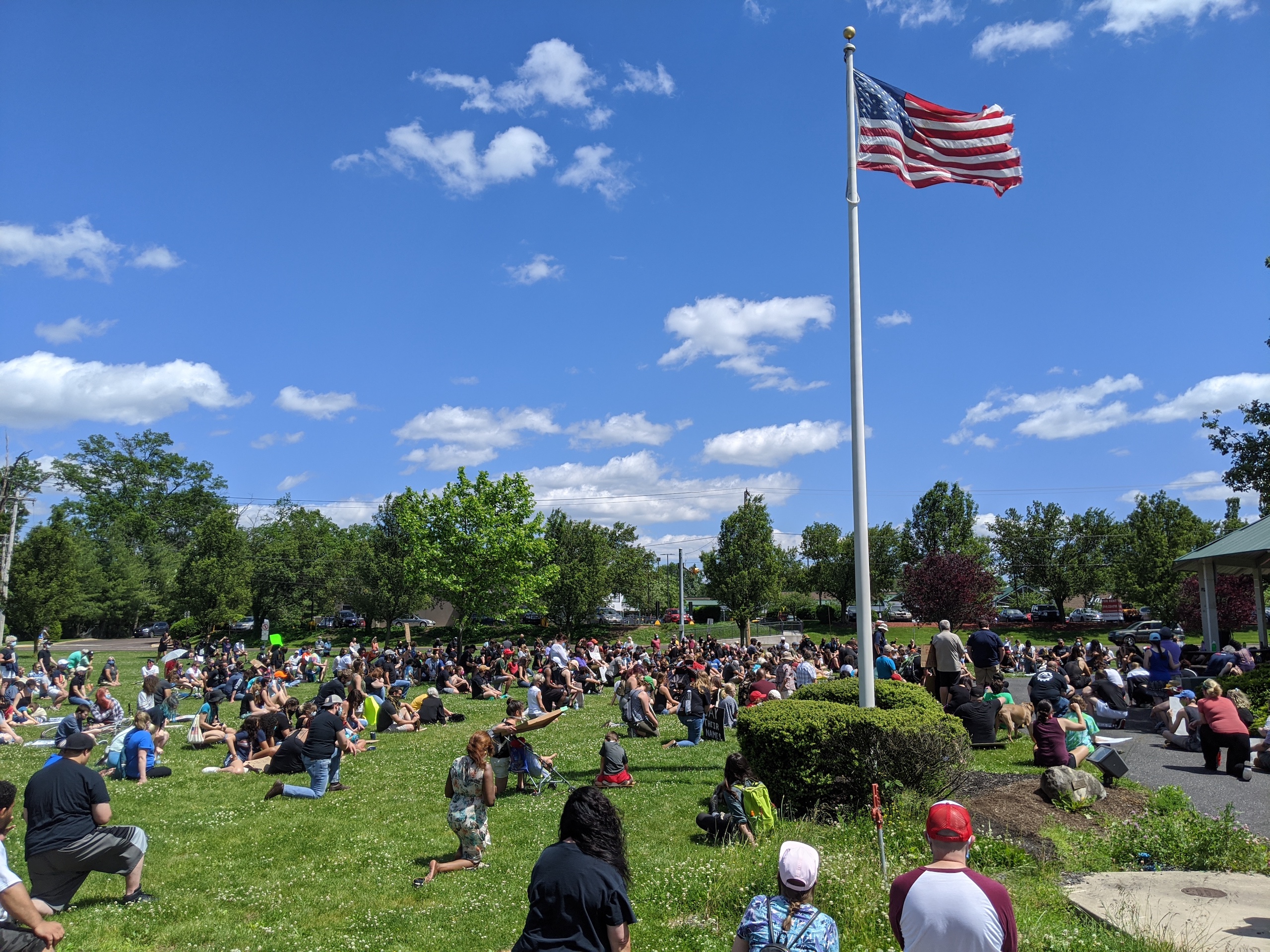 Protesters gathered for a Black Lives Matter protest at Lake Lenape Park