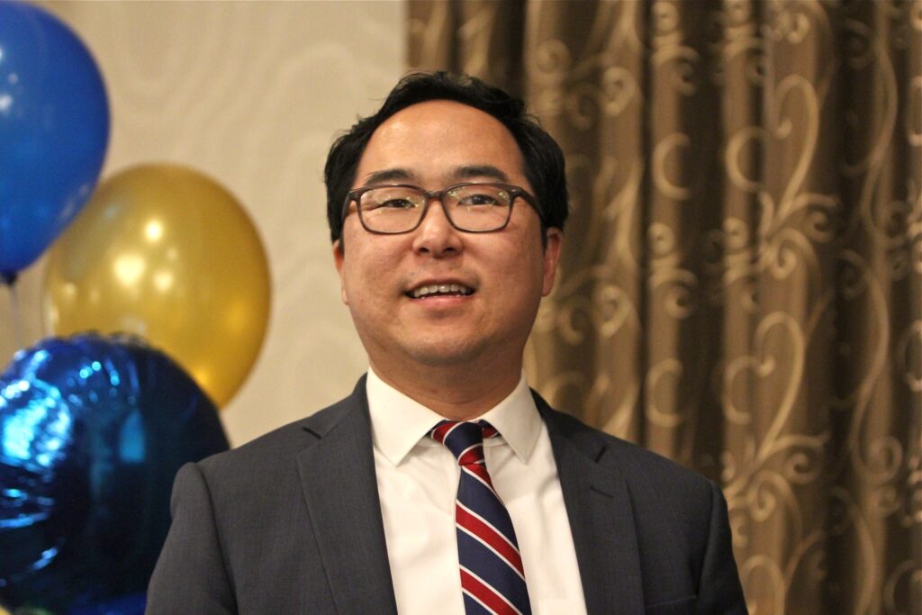 2018 11 06-e lee-andy kim-mount laurel westin inn-3rd congressional too close to call 5 New Jersey 3rd Congressional candidate Andy Kim speaks to supporters at the Westin in Mount Laurel in November 2018