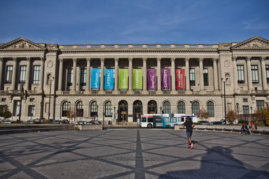 Philadelphia’s Central Library. (Kimberly Paynter/WHYY) Central Branch of Philadelphia Free Public Library. (Kimberly Paynter/WHYY)