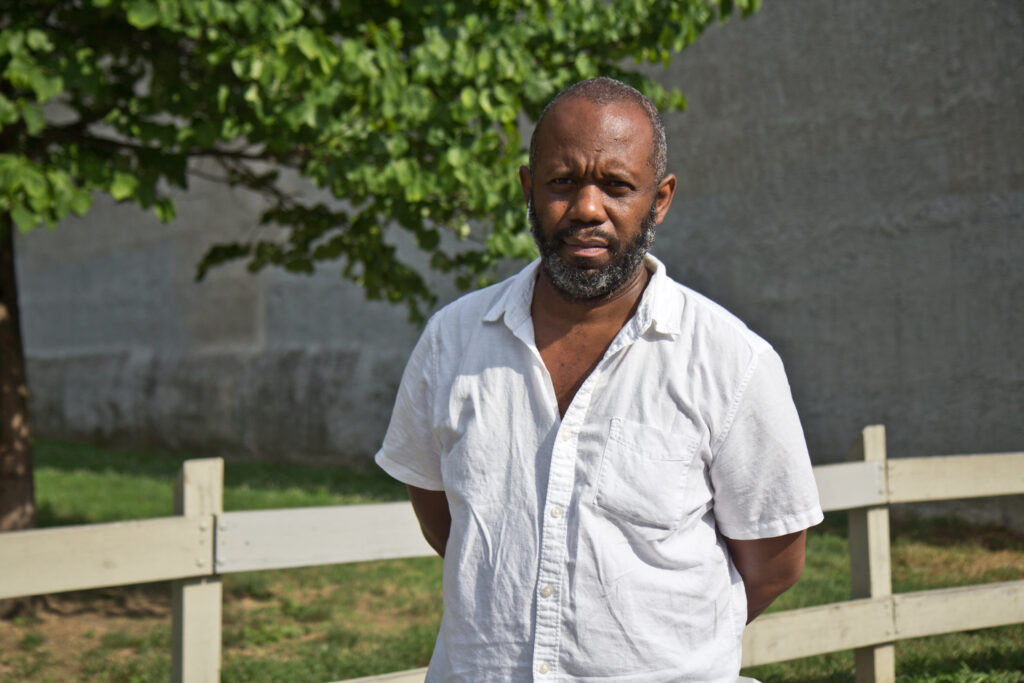 2020 7 23 k paynter tayyib smith-2 Tayyib Smith is planning to build an entrepreneurship hub on 52nd Street near Arch Street in West Philadelphia. (Kimberly Paynter/WHYY)