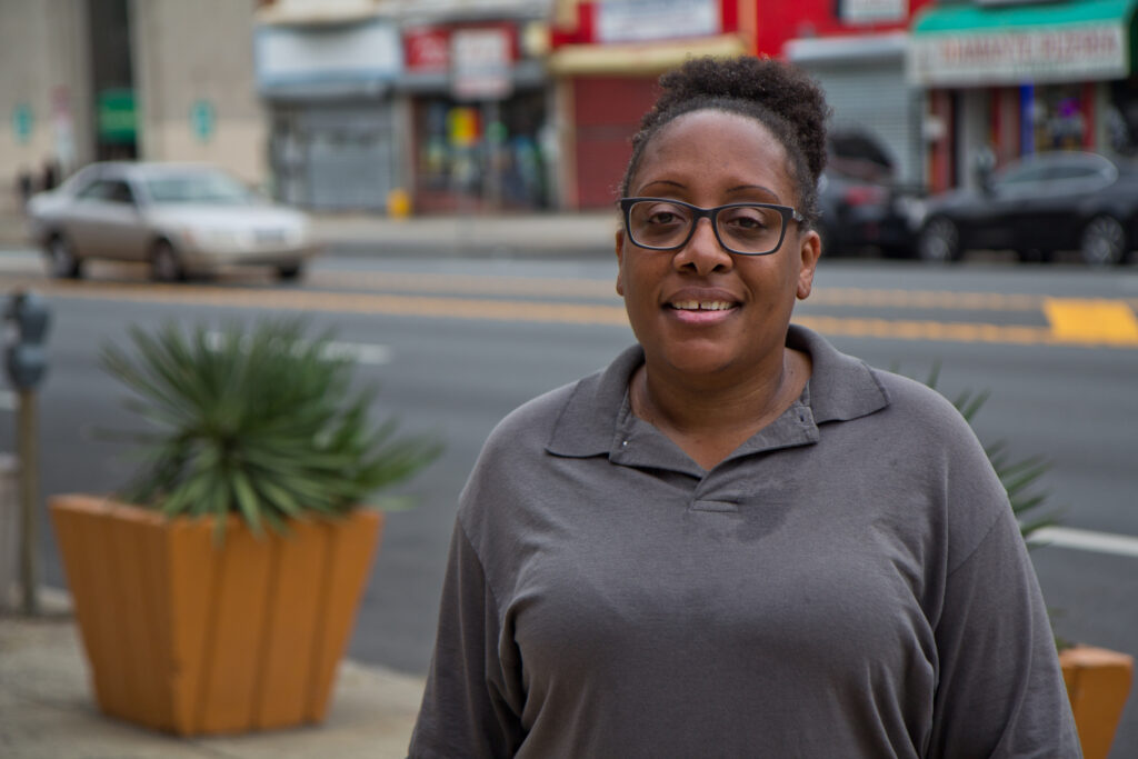 2020 7 30 k paynter quiana ortiz-3 Qiana Ortiz, a mom and a customer service representative of a home improvement store, is concerned about virtual school. (Kimberly Paynter/WHYY)