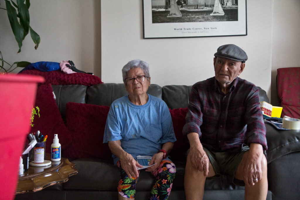 2020 7 7 k paynter heat hunting park-4 Gloria and Hugo Nievas just bought an air conditioner to install in their home in Hunting Park, one of Philiadelphia's hottest neighborhoods. (Kimberly Paynter/WHYY)