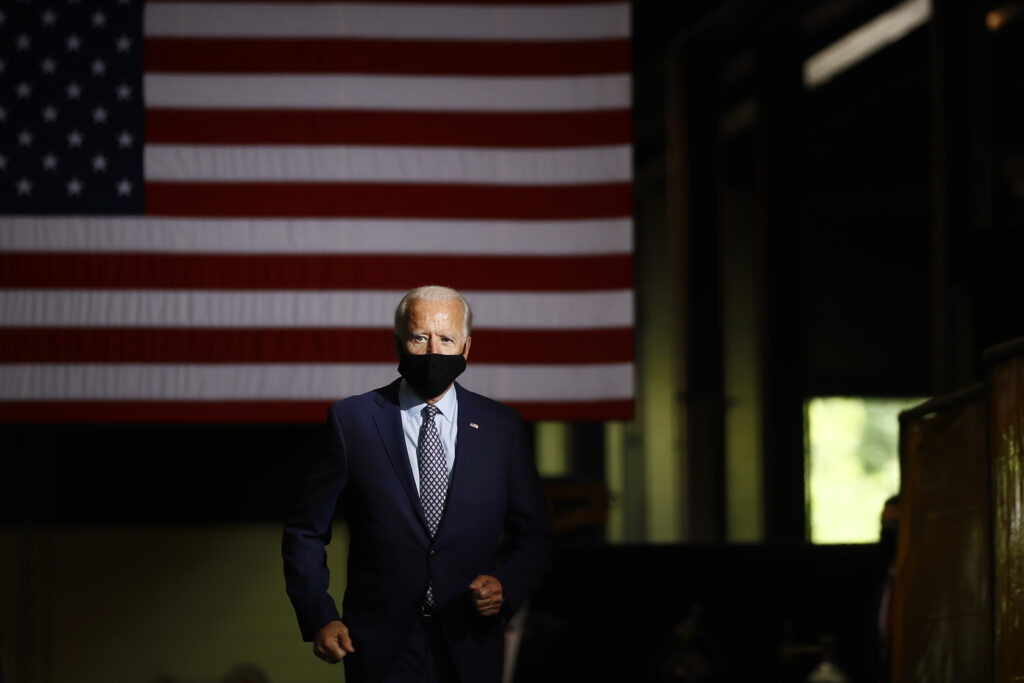 Joe Biden In this July 9, 2020, file photo Democratic presidential candidate former Vice President Joe Biden arrives to speak at McGregor Industries in Dunmore, Pa. (AP Photo/Matt Slocum)
