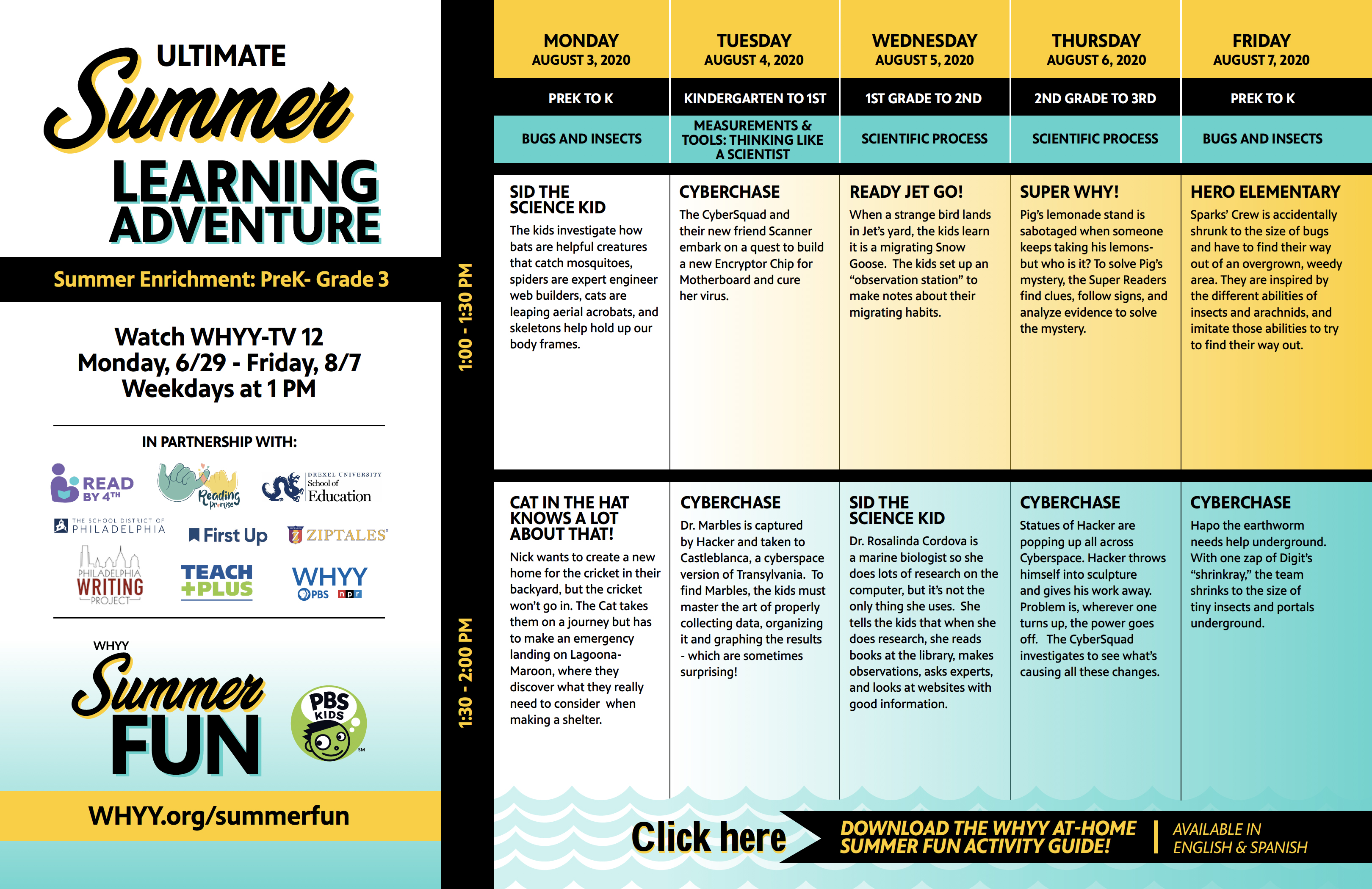 WHYY Summer Learning Adventure August 3-August 7