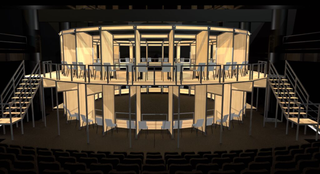 exterior – v1-Original Seating design by Sara Brown, Misha Kachman, Matt Saunders Wilma Theater redesign for the COVID era