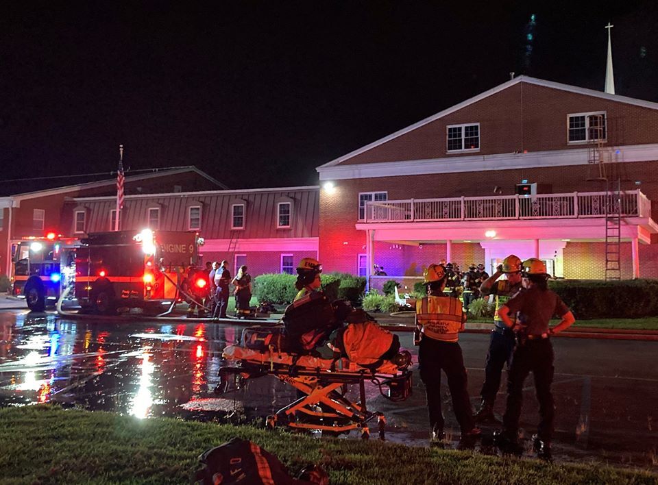 fire2 A fire was intentionally set inside Reach Church in Bear, Delaware Monday night, according to the state fire marshal's office. (courtesy Aetna Fire Company)